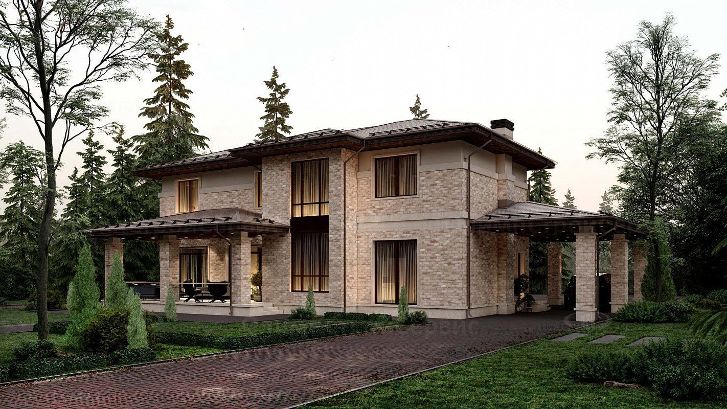 двухэтажный дом в современном стиле